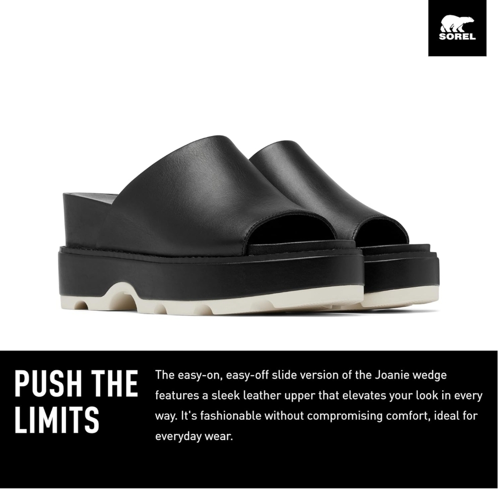 Sorel Women's Black Mules with White Accents - Picture 7 of 7